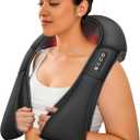 COMFIER Shiatsu Neck and Shoulder Massager,2025 Christmas Gifts for Mom Dad,White Elephant Gifts for Adults,Deep Kneading Massage Pillow with Heat, Back Massager, Pillow Massage, Black