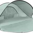 Picnic TIME Manta Portable Beach Tent, Fully-Assembled Pop Up Tent, Beach Shade and Sun Shelter, Instant Outdoor Shade with Carrying Bag for Outdoors and UPF50+ UV Protection, (Light Green)87"x48.4"x40"
