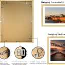 22x28 Picture Frame Set of 2, 22 x 28 Wood Poster Frames with Mat for 18x24, Wooden Photo Frames with Tempered Glass Cover for Wall Display, Gold, 22x28-2Pack