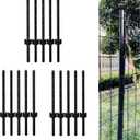 15 Pack Metal Fence Post Black Splicing, 3FT Heavy Duty Garden Fence Post for Wire Fence, Fence Posts No Dig U Post for Lawn, Garden, Farm