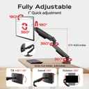 Single Monitor Mount Stand - Full Motion Articulating Arm with Gas Spring,17-32 inch Computer Screen Mount, VESA 75x75/100x100, Clamp/Grommet Base, Adjustable Stand & Tilt & Swivel(Black)