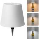 TTLYUGN Wireless Bottle Lamp,Wireless Liquor Bottle Lamps Shade for Any Bottle,Rechargeable 3 Color Stepless Dimming LED Lights,Touch Control Desk Kit for bar & Restaurant - White