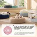 Bedsure Calming Dog Bed Medium Large Size Dogs - Donut Washable Large Pet Bed, 33 inches Anti-Slip Round Fluffy Plush Faux Fur Dog Bed, Camel