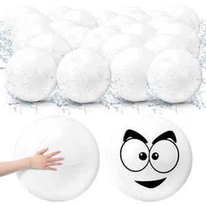 Junkin 36 Pieces 12 Inch Solid White Beach Balls Bulk Inflatable Beach Ball Swimming Pool Party Balls Beach Game Toy for Summer Beach, Pool and Party Favor