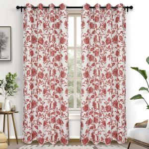 DriftAway Linen Floral Paisley Red Blackout Curtains for Living Room Bedroom 84 Inch Length 2 Panels Lined Grommet Window Drapes Thermal Farmhouse Country Jacobean Curtains DriftAway Linen Floral Paisley Red Blackout Curtains for Living Room Bedroom 84 Inch Length 2 Panels Lined Grommet Window Drapes Thermal Farmhouse Country Jacobean Curtains