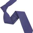 Mens Linen Tie Set - Solid Necktie with Pocket Square (Blue)