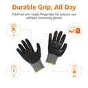 Amazon Basics Impact Protection Work Gloves - Cut Level A2, ANSI Level 4 Abrasion, Touchscreen Compatible, 15G Sandy Nitrile Palm, Small, 100 Pack, Black with Yellow Edge