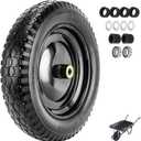 4.80/4.00-8" Tire Flat Free 14.5" x 3.2" (1Pcs) Universal Solid Wheelbarrow Tire with 5/8 Bearings 3 -7 Hub Centered, for 4.80/4.00-8, 3.50/2.50-8, 4.00-6 Wheelbarrow Wheels