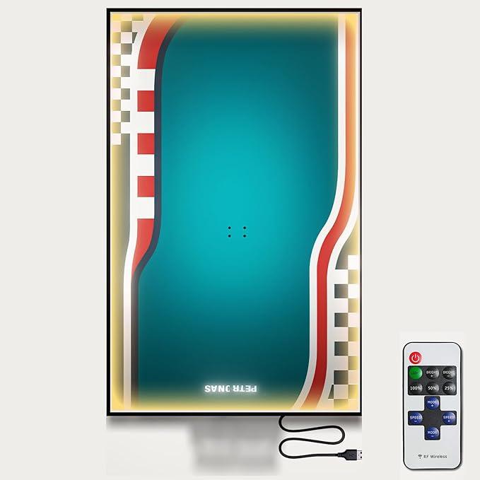 31.5x19.7-inch LED Display Wallboard Compatible with Le.go Merce.des-AMG F1 W14 E 42171 | Wireless Remote Control | Home & Office Décor | No Car Included