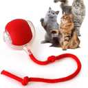 Rocfish Durable Interactive Cat Toys for Indoor Cats, Smart Automatic Cat Chase Ball Toy, Upgraded Speedy Tail Kitten Toy for Bored Indoor Adult Pets (Red)