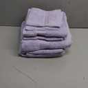 BOUTIQUO 6 Pack Cotton Towel Set, Contains 2 Bath Towels 28x55 inch, 2 Hand Towels 16x24 inch & 2 Wash Coths 12x12 inch, Ideal Everyday use, Ultra Soft Compact & Lightweight - Purple