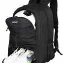 Youth Soccer Backpack - Soccer Bag with Shoes and Ball Compartment Sports Bag for Basketball Volleyball Football (Black)