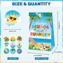tineit End of Year Party Decorations Summer Bags with Stickers 24pcs School's Out for Summer Paper Gift Bags for Classroom Party, End of School Treats, Pool & Beach Theme Supplies