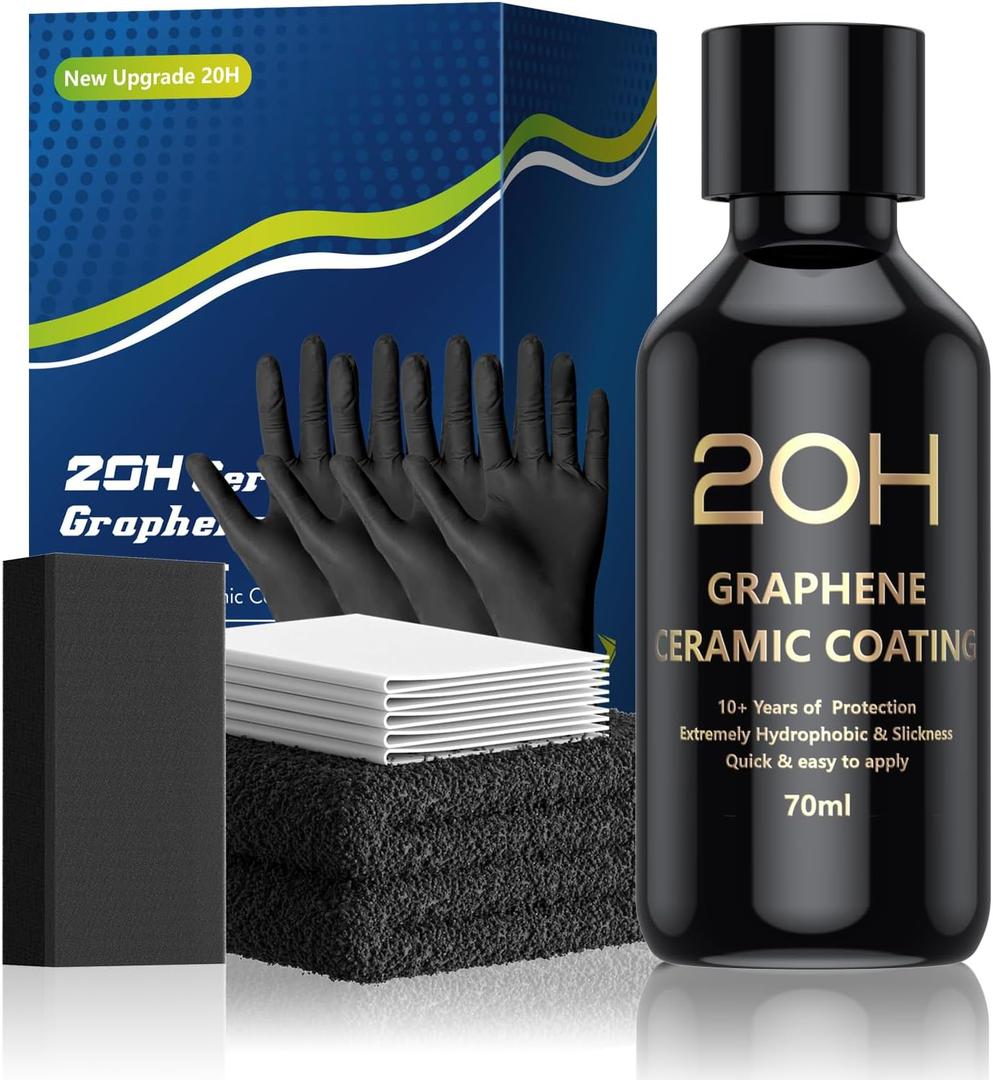 20H Advanced Graphene Ceramic Coating for Cars (70ml) - Car Detailing Kit, 10+ Years of Long Lasting Protection, Apply After Car Wash & Paint Correction, Ultra High Gloss 20H Advanced Graphene Ceramic Coating for Cars (70ml) - Car Detailing Kit, 10+ Years of Long Lasting Protection, Apply After Car Wash & Paint Correction, Ultra High Gloss