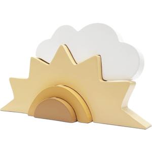 AWISBI Wooden Cloud and Sun Rainbow Decoration, Boho Baby Nursery Decor, Woodland Nursery Decor, Kids Baby Room Decor for Nursery Children Baby Kids Boys Girls Bedroom Decor Shelf