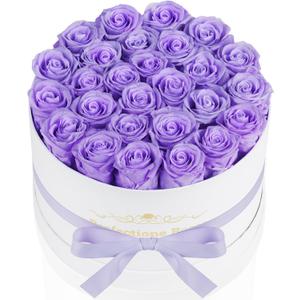 Perfectione Roses 27 Roses in a Box, Mothers Day Rose, Preserved Flowers for Her, Flowers for Delivery Birthday Gifts for Women (Light Purple)