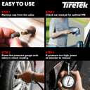 2 x Tire Pressure Gauge for Cars (ANSI Certified) Premium Air Pressure Gauge for Tires - Easy to Read Glow in The Dark Automobile Analog Circular Dial