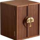 CHOSIN Black Walnut Wooden Jewelry Box 5 Layer Large Wood Jewelry Organizer Brass Handle for Necklaces Rings Earrings Watches Storage Mother's Day Gifts(7.9x8.7x10.0inches)