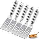 Patelai 5 Pack Small Spatula Mini Serving Brownie Spatula for Serving and Flipping Cooking Pancakes Desserts Cookie Eggs Lasagna (Slotted,Stainless Steel Handle), 2 pack