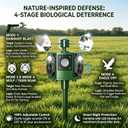 2026 Upgraded Solar Ultrasonic Bird Repellent Devices Outdoor Woodpecker Deterrent for House with Motion Sensor & Reflectors & Flash Light Scare Birds Away Waterproof Pigeon Repellent for Garden Farm
