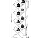 Furinno TREE Book Shelf, 9-Tier Bookshelf, Tree Bookcase with Angled Open Shelf, 8.4 x 15.7 x 50.9, for Room Decor, for Living Room, Bedroom, Home Office, White