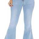 CuteCherry Bell Bottom Jeans for Women Ripped Skinny Bell Bottom Raw Hem Denim Pants M