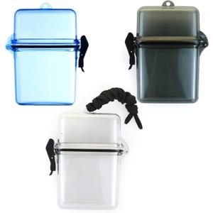 Sport Waterproof Case ID Card Badge Holder Floating Sports Case Heavy Duty Durable Locker Dry Box(Clear, Gray, Blue 3Pcs) (Blackwhitegrey)
