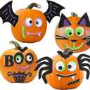 16 Packs Foam Halloween Pumpkins Decorations Stickers, Make Funny Pumpkins Craft Kits for Holiday Decor Kit Party Best Gift for Kids Adult Girls Boys DIY Jack-O-Lantern Pumpkin