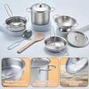 Pretend Play Accessories - 52pc Kids Kitchen Playset with Play Food, Stainless Steel Cookware, Toys Pots and Pans, Toddler Kitchen Set with Cuttable Toy Food - Boys and Girls Gift