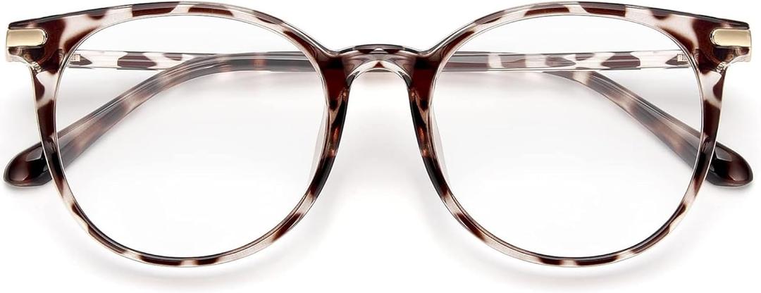 Gaoye Blue Light Blocking Glasses, Retro Round Eyewear Frame Anti Eyestrain Computer Glasses for Women Men (Leopard)