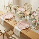 COLOSUS 100 pcs Pink Plastic Plates Set, Nice Disposable Plates,Pink Disposable plates Set for 50 Guest include 50 Dinner Plate 10.5 &50Dessert plates 8.25 for Party,Wedding, Birthday,Mother's Day