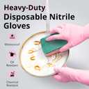 SwiftGrip Disposable Nitrile Dishwashing Gloves, Extended 12 Inches Cuff, 6-mil, Cherry Blossom Cleaning Gloves, Latex-Free (Pink, M)