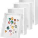 4 Pack 6x8 Shadow Box Frame, HD Glass White MDF Wooden Frames for Flower Pressing, Seashell Display Box, Pet Memorial Shadow Box (4pcs 6X8)