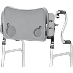 Walker Tray 20.47 * 10.23in, Detachable Tray, Foldable Tray and Walker Accessory Tray Table are Suitable for Side Rodless Walker Aid, with Two Cup Holes, Tool Free Installation