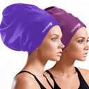 Extra Large Swim Cap for Braids and Dreadlocks Women Men, Waterproof Silicone Pool Swimming Cap for Adult with Long Thick Curly Weaves Afro Hair Extensions Keep Hair Dry