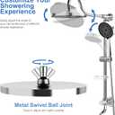 Tearel 9 Inches Rainfall Shower Head and Handheld Showerhead Combo Shower System with Slide Bar, Chrome