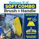 STAR BRITE Deluxe Telescoping Deck Brush Kit - Extendable Aircraft-Grade Aluminum Handle, Soft or Medium Bristles, Floats if Dropped, Ergonomic Design, Multi-Surface Cleaning