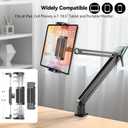 Portable Monitor Stand Desk Holder- Large Clamp support up to 6.5 12.9 14.6 15.6 18.5 inch 360 Rotating Base Swivel Tall Desk Arm Mount for iPad Pro/Mini/Air/Surface Strong Bearing Weight over 5.5lbs