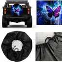 Butterfly Spare Tire Cover Fantasy Surreal Holographic Space Illumination Purple Morpho Weatherproof Universal Wheel Protectors Camper Tire Covers for Trailer Rv Travel(17 inch)