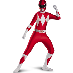 Disguise Men's Red Ranger Bodysuit Costume Teen Size L