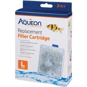 Aqueon Aquarium Fish Tank Replacement Filter Cartridges Large - 3 Pack
