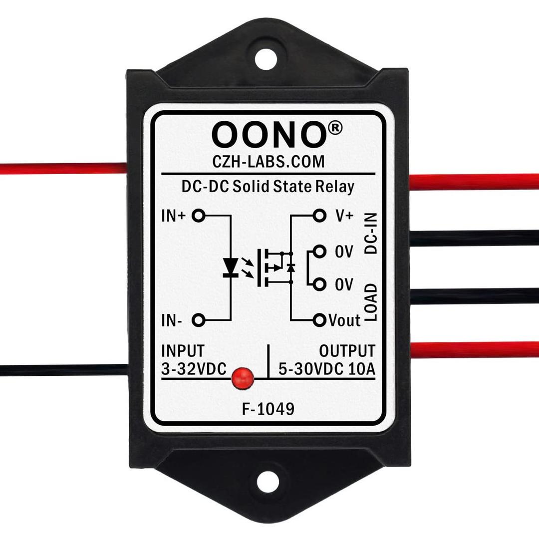 Wired DC-DC 10Amp Isolated Solid State Relay Module, SSR in 3-32VDC Out 5-30VDC, for Raspberry-Pi Arduino ESP32 PLC MCU DSP