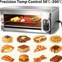 2000W Salamander Broiler, Electric Steak Broiler, Raclette Grill Cheese Melter Grill with Removable Plates, Stainless Steel Food Heater for Home Commercial, Wall Mount or Countertop, 50-300