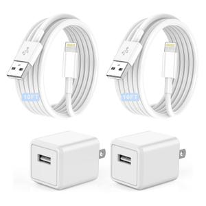 10FT iPhone Charger,[Apple MFi Certified]2Pack i Phone Charger Fast Charging 10FT Extra Long Lightning Cable Cord USB Wall Chargers Adapter Block Plug for iPhone 14 Pro/14/13/12/11 Pro Max/XS/XR/X/SE