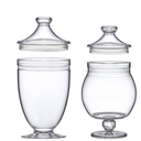 Amazing Abby - Admire - Plastic Apothecary Jars (3-Piece Set, 60/46/40 oz) (NOT Glass), Acrylic Jars with Lids, Bathroom Canisters, Candy Buffet, Wedding Display, BPA-Free and Shatter-Proof