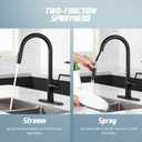 Achelous Black Kitchen Faucet with Pull Down Magnetic Docking Sprayer,Stainless Steel Pull Out RV Kitchen Sink Faucets,Single Handle Deck Mount,Grifos De Cocina (Black)