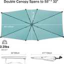 G4Free Double Chair Umbrella for 2 People with Adjustable Clamp, Sun Umbrella for Beach Chair, Reclining Lounge