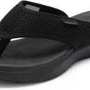 DREAM PAIRS Women's Arch Support Soft Cushion Flip Flops Thong Sandals (9.5, Black)