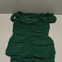 PRETTYGARDEN Wedding Guest Dress 2025 Summer Off Shoulder Ruched Elegant Sexy Bodycon Homecoming Cocktail Party Midi Dress.M