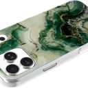 for iPhone 17 Pro Phone Case - Green Marble - Ultra-Slim, Shockproof, Camera Bumper, Glossy iPhone Case